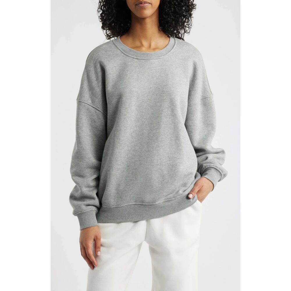 Cotton On Gray Oversized Crewneck Sweatshirt Medium Minimalist Pullover